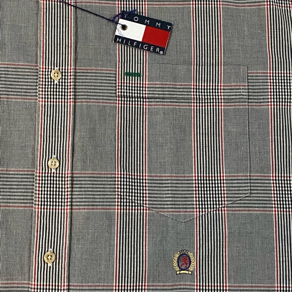 TOMMY HILFIGER Men’s Glen Plaid Shirt, Size Large - Picture 10 of 17